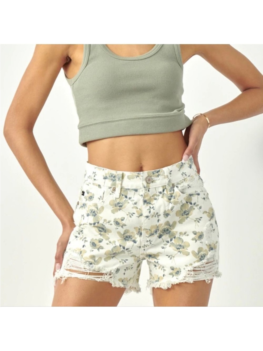 KANCAN High Rise Paisley  Floral Print Shorts S Small